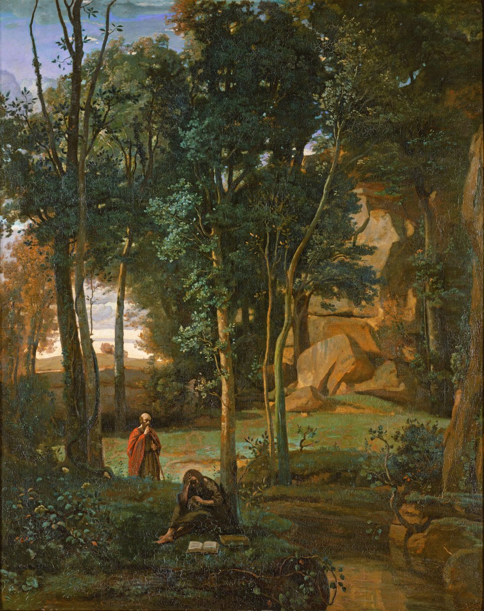 Democritus en de Abderieten, 1841 door Jean Baptiste Camille Corot