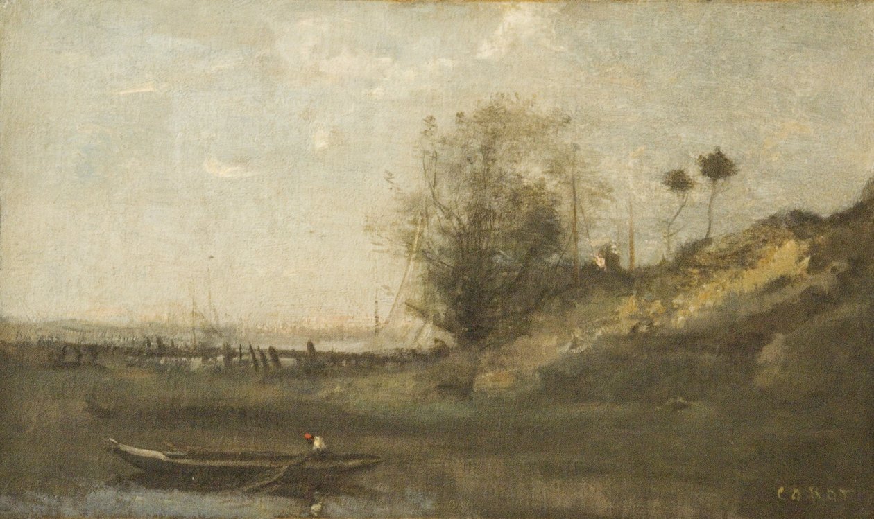 Normandische steiger door Jean-Baptiste-Camille Corot