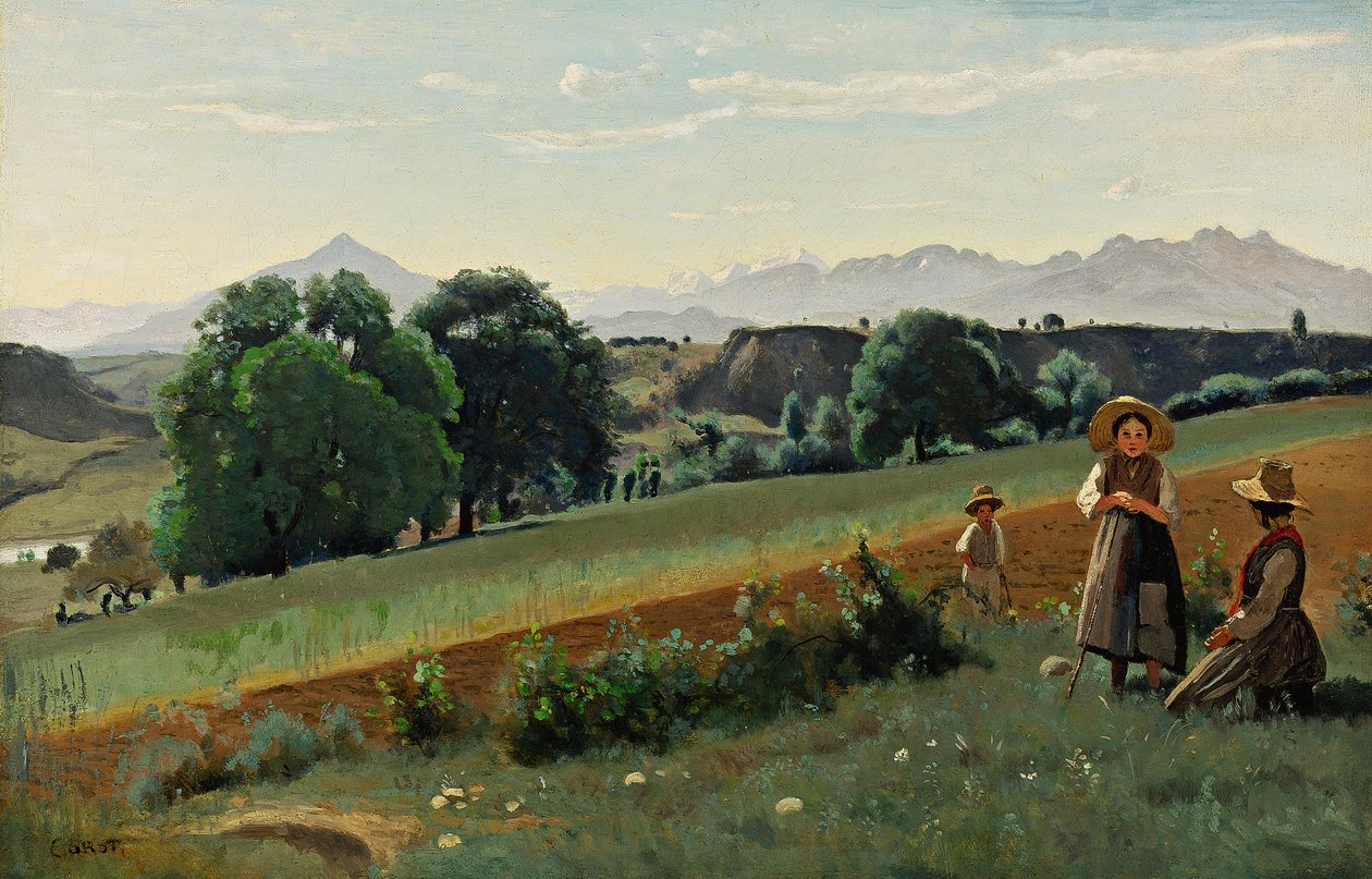 Mornex door Jean Baptiste Camille Corot