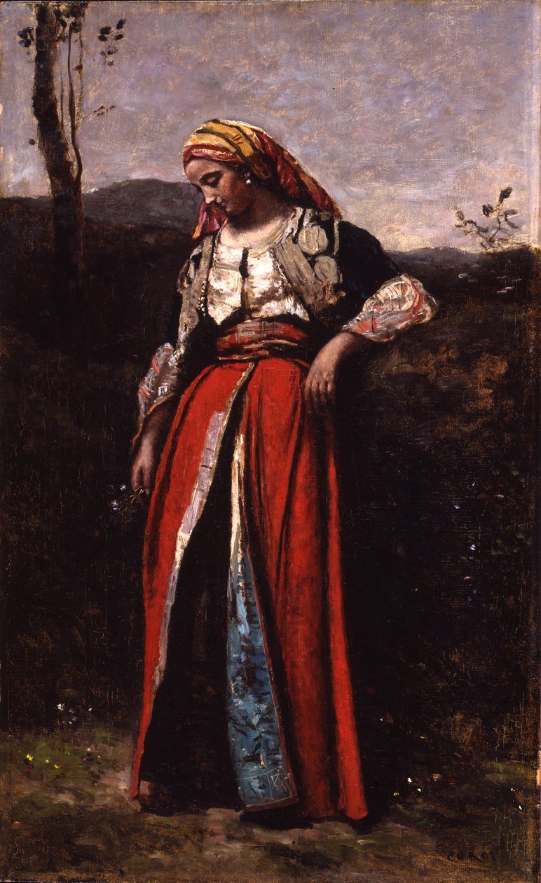 Portret van Mlle Dobigny, 1865-70 door Jean Baptiste Camille Corot
