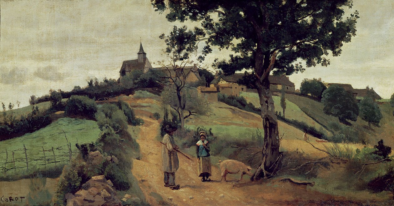 Saint-Andre-en-Morvan, 1842 door Jean-Baptiste-Camille Corot