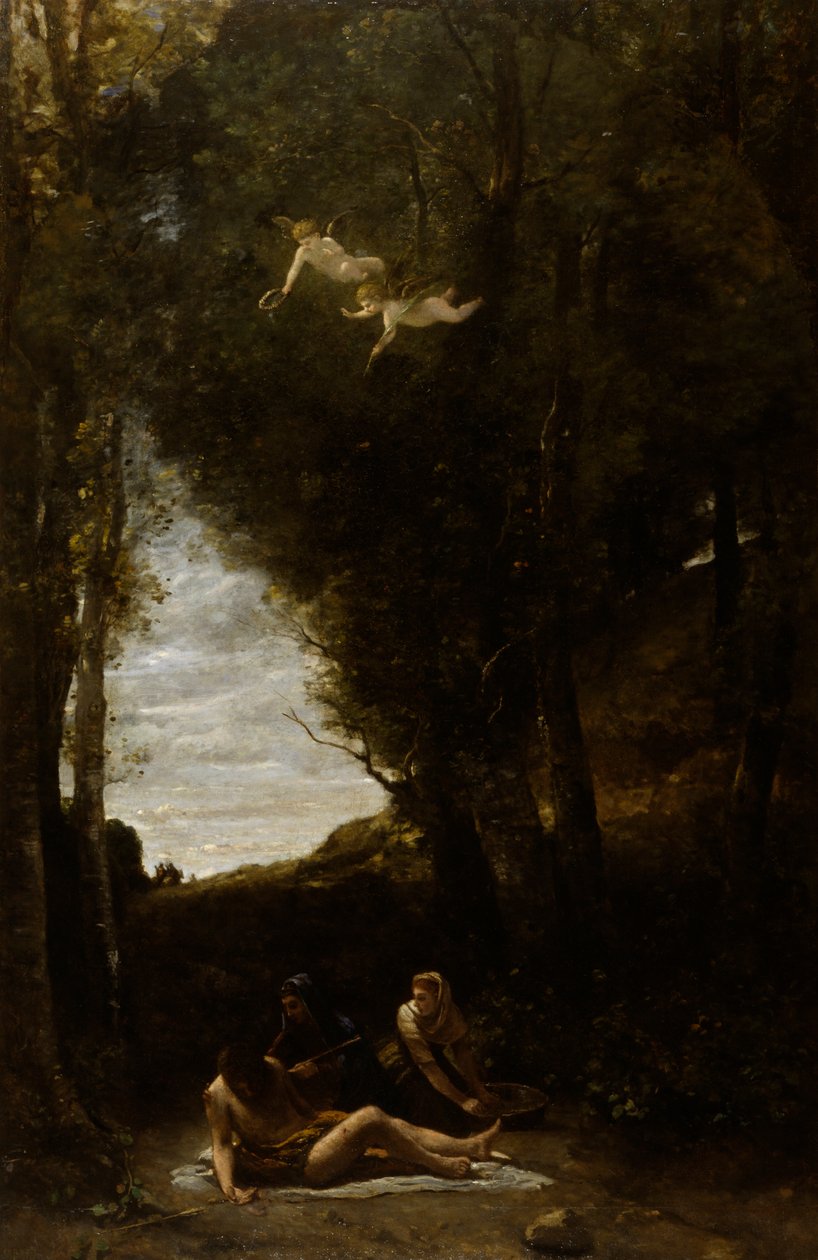 Sint Sebastiaan geholpen door heilige vrouwen door Jean Baptiste Camille Corot
