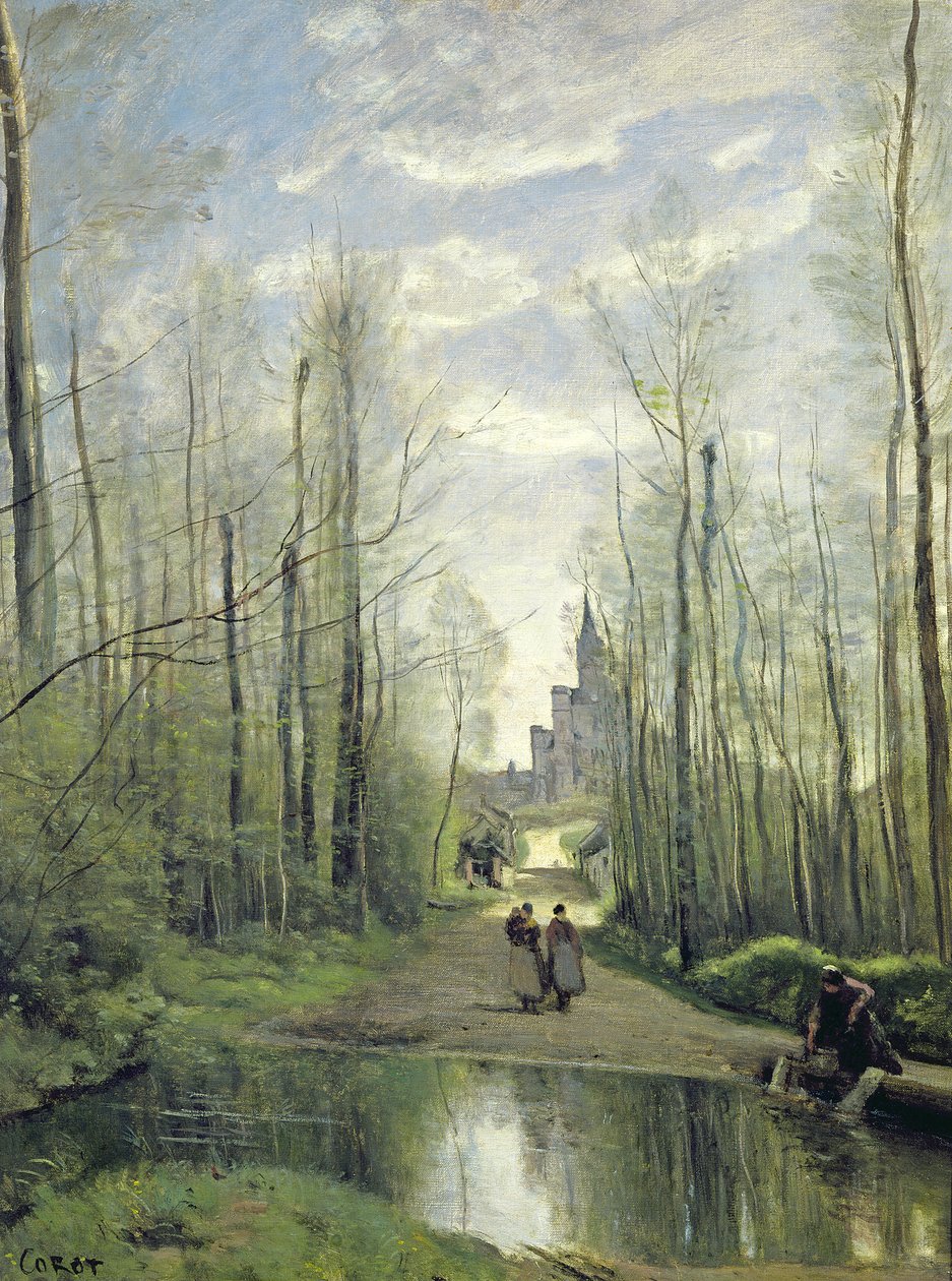 De kerk van Marissel, 1866 door Jean Baptiste Camille Corot