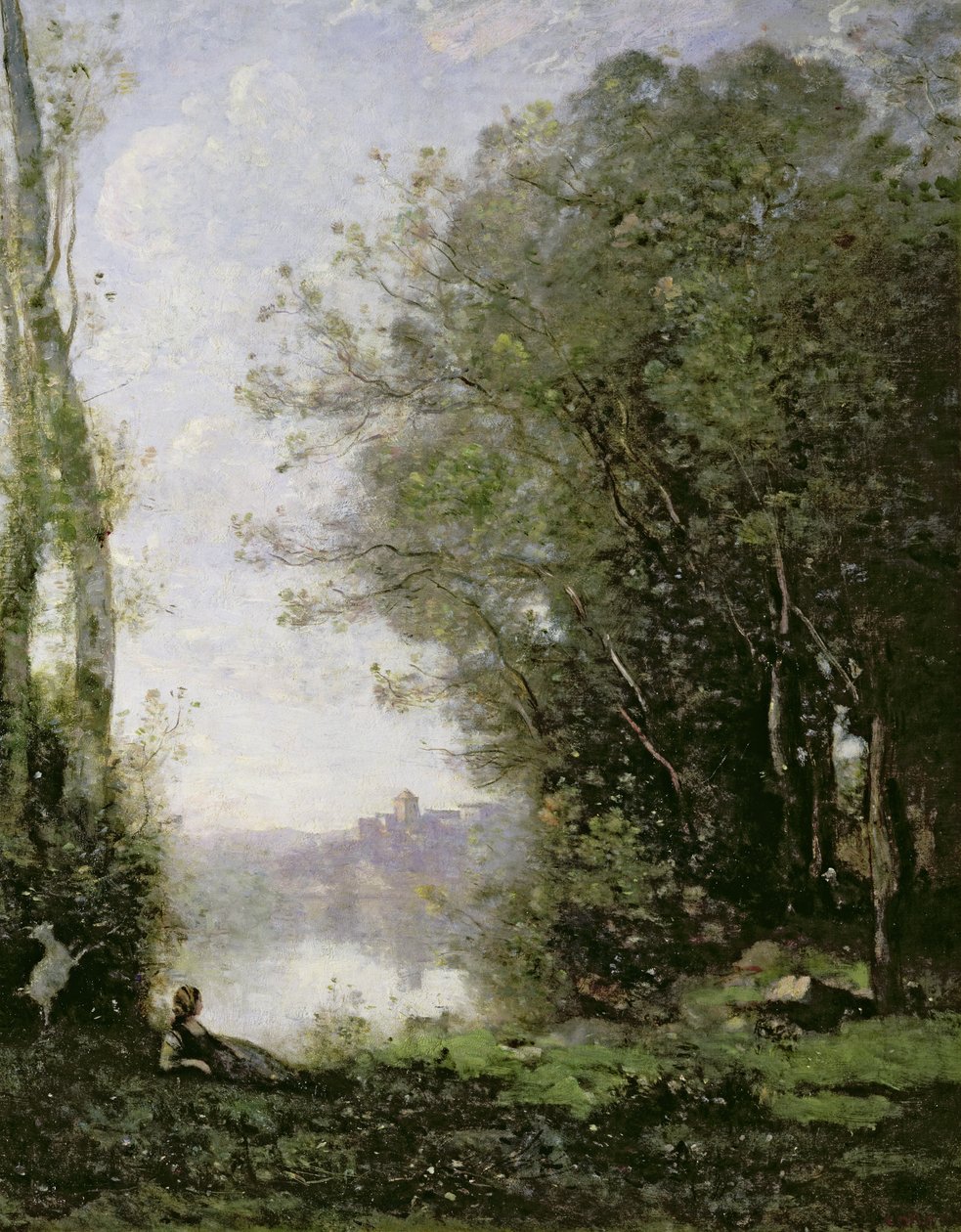 De Geitenhoeder bij het Water door Jean Baptiste Camille Corot