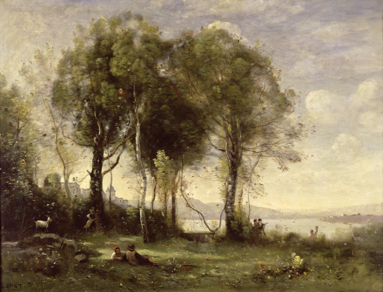 De Geitenhoeders van Castel Gandolfo, 1866 door Jean Baptiste Camille Corot