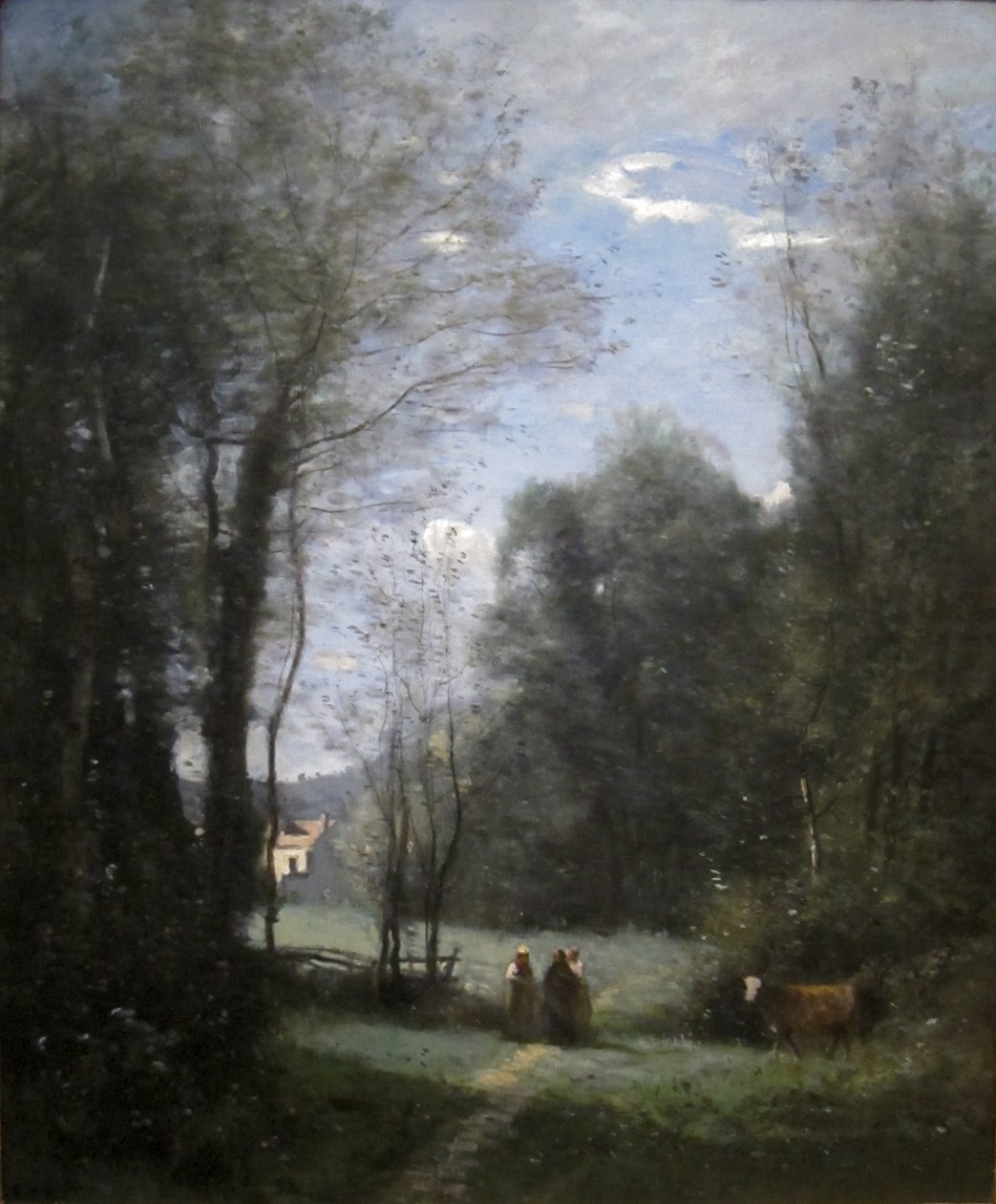 Het Maison Blanche van Sèvres door Jean Baptiste Camille Corot