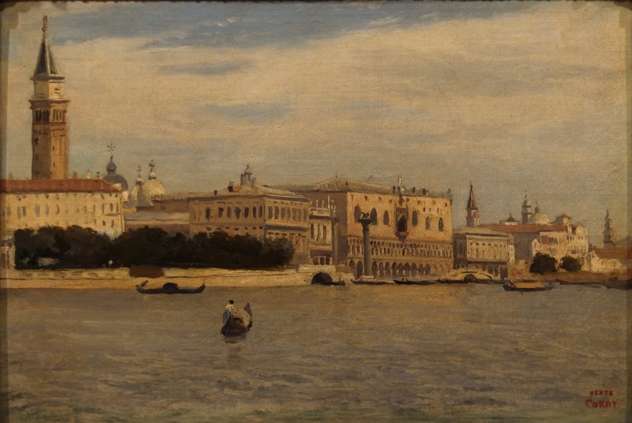 Venetië vanaf de Dogana door Jean Baptiste Camille Corot