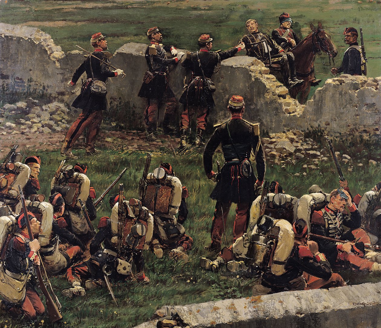 Fragment van het panorama van de slag bij Rezonville (16 augustus 1870), 1883 door Jean Baptiste Edouard Detaille