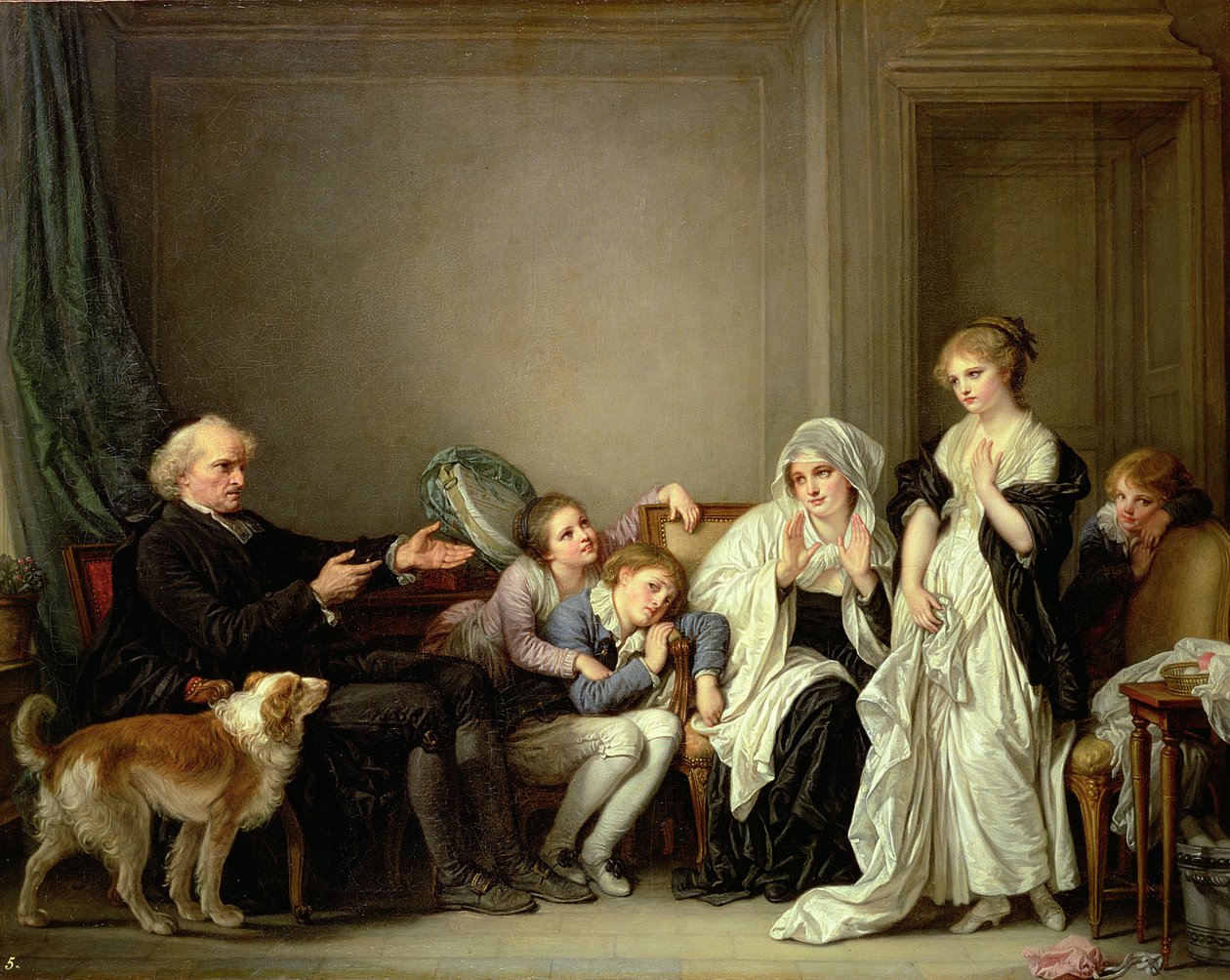 Een Bezoek aan de Priester door Jean-Baptiste Greuze