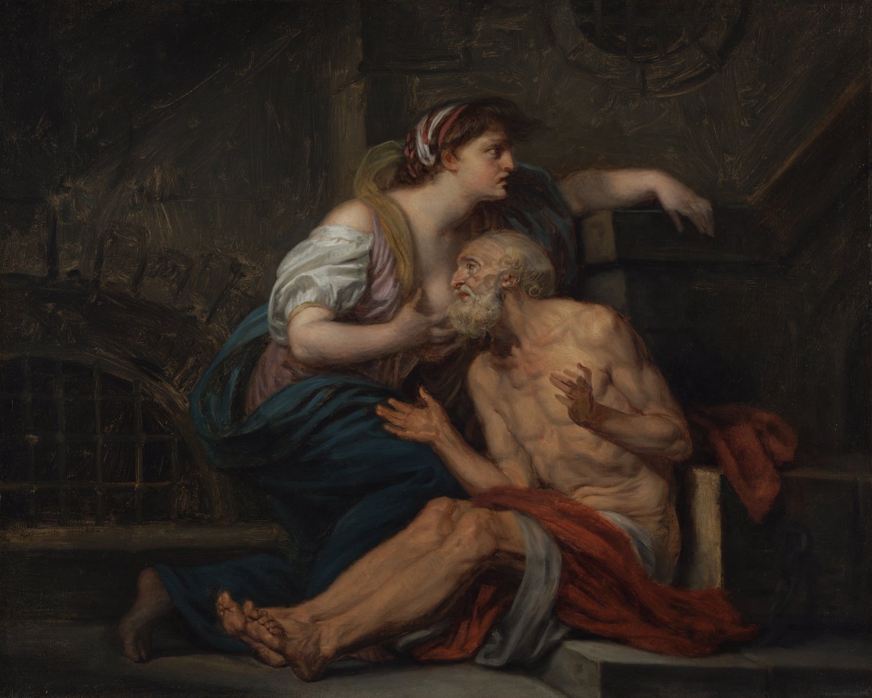 Cimon en Pero door Jean Baptiste Greuze