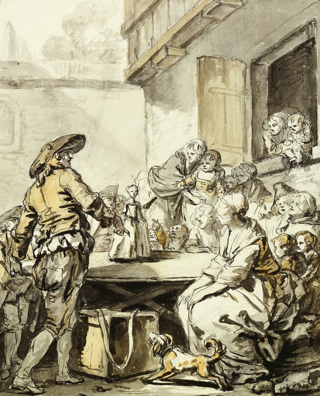 Savoyaard met een Dansende Pop door Jean-Baptiste Greuze