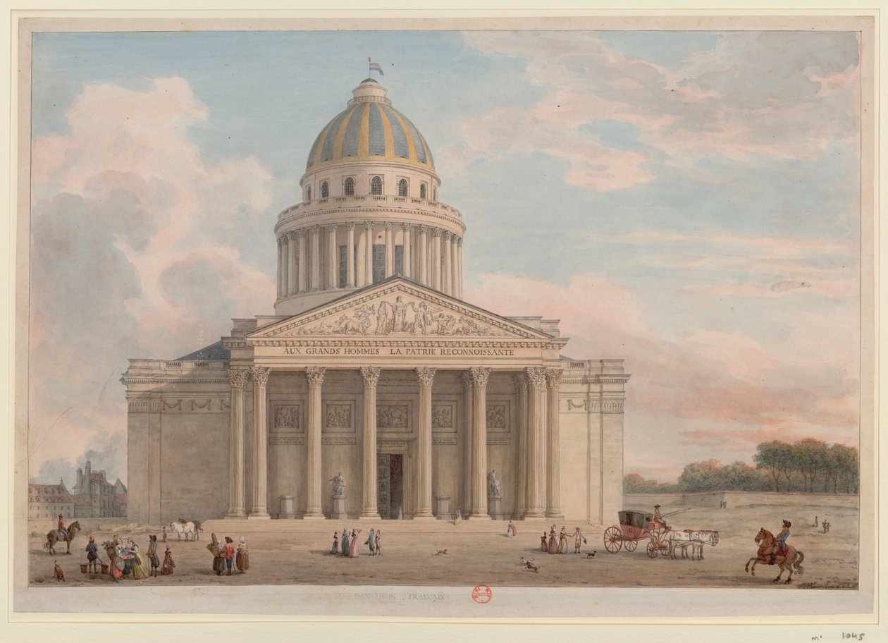 Het Pantheon van Parijs in 1794-1795 door Jean Baptiste Hilair