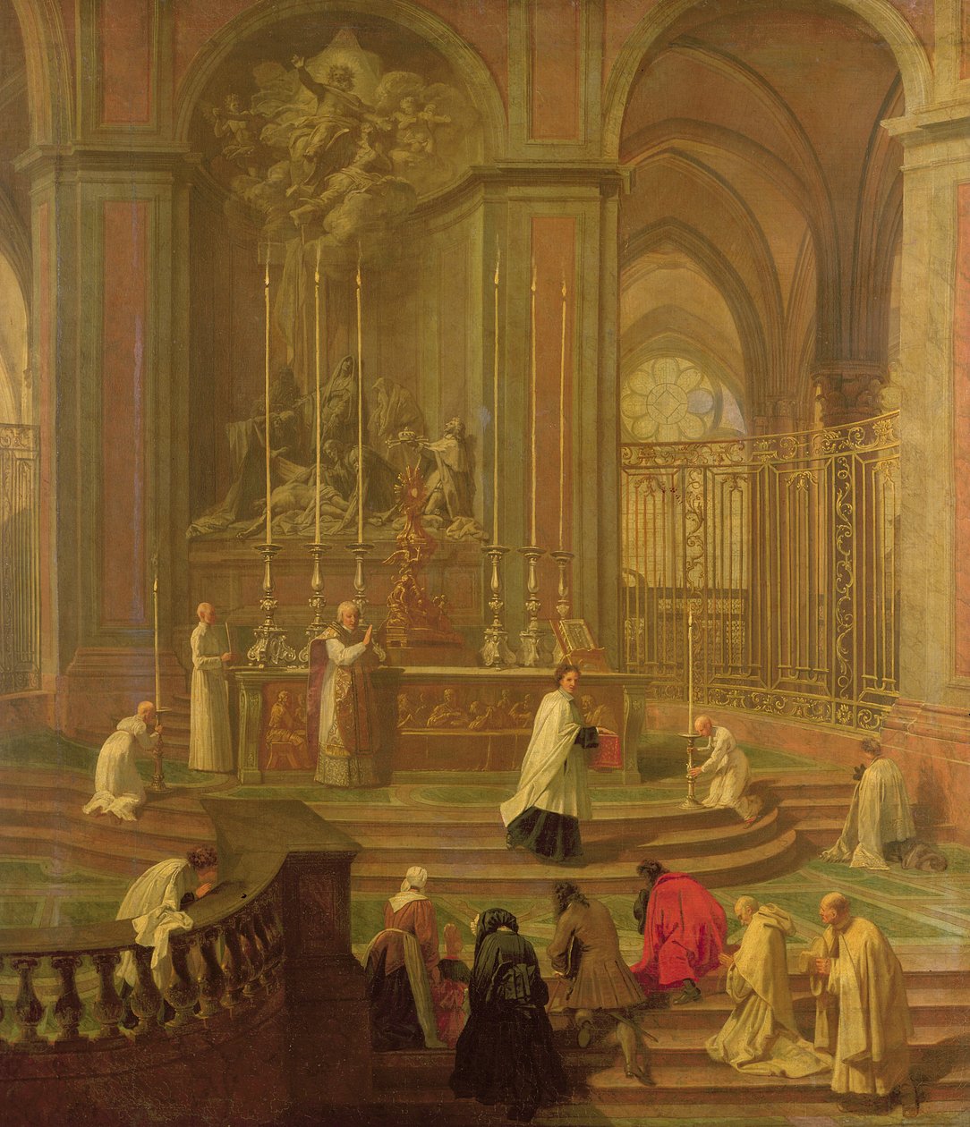 De Mis van Kanunnik Antoine de La Porte of, Het Altaar van Notre Dame, 1708-10 door Jean Baptiste Jouvenet