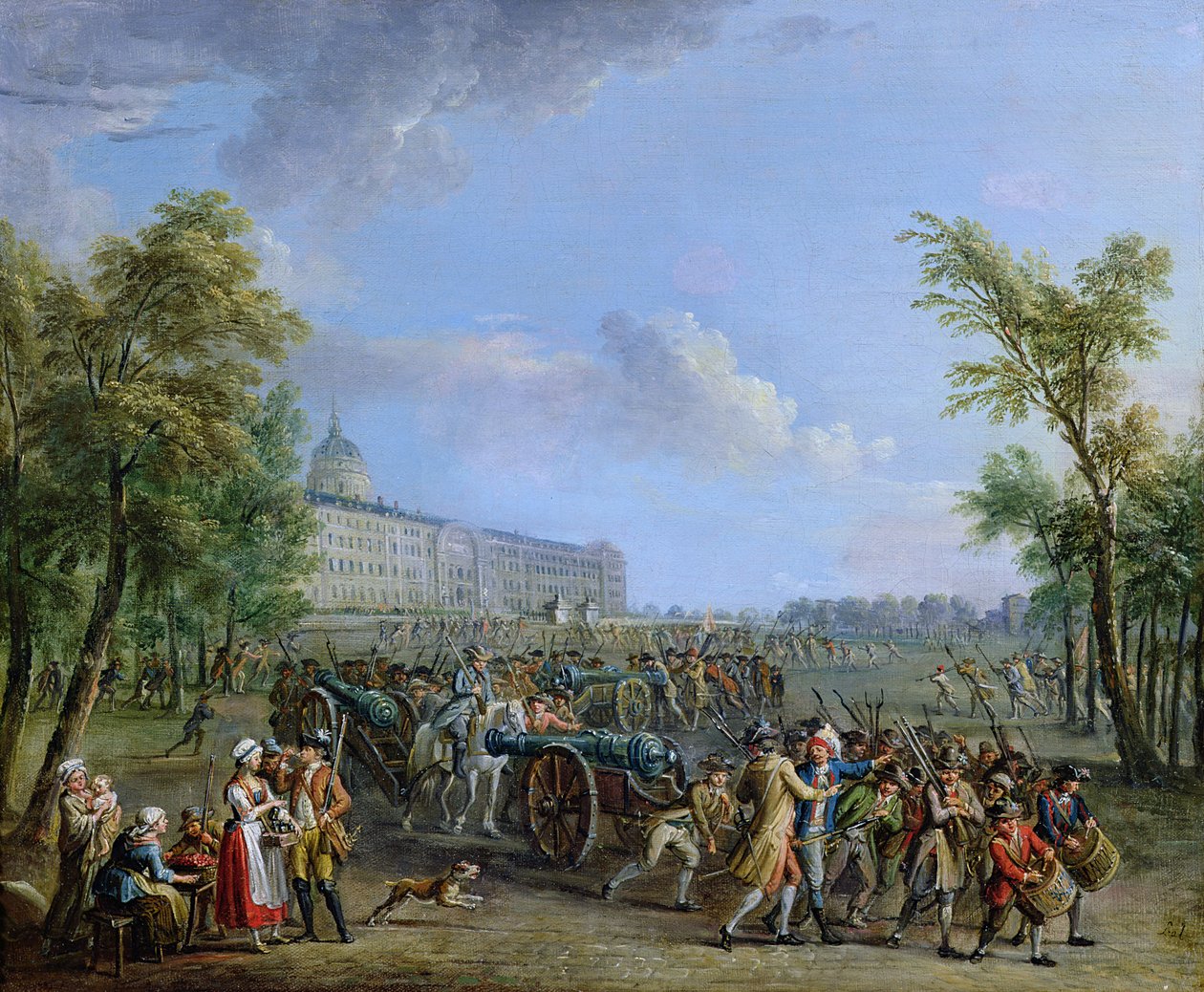 De plundering van de Invalides, 14 juli 1789 door Jean Baptiste Lallemand
