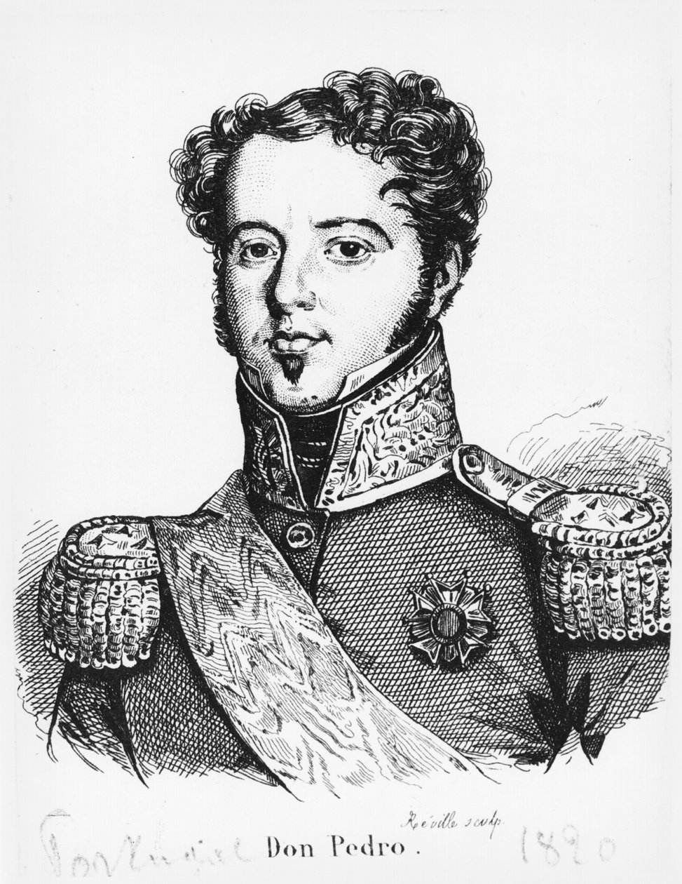 Pedro I (1798-1834) Keizer van Brazilië, c. 1820 door Jean Baptiste Reville