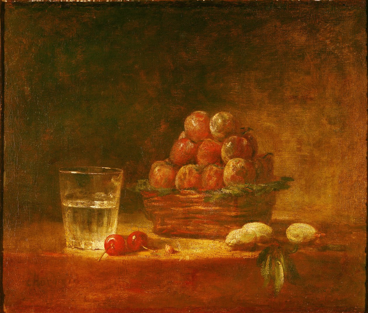 Stilleven van fruit en een glas, 1759 door Jean Baptiste Simeon Chardin