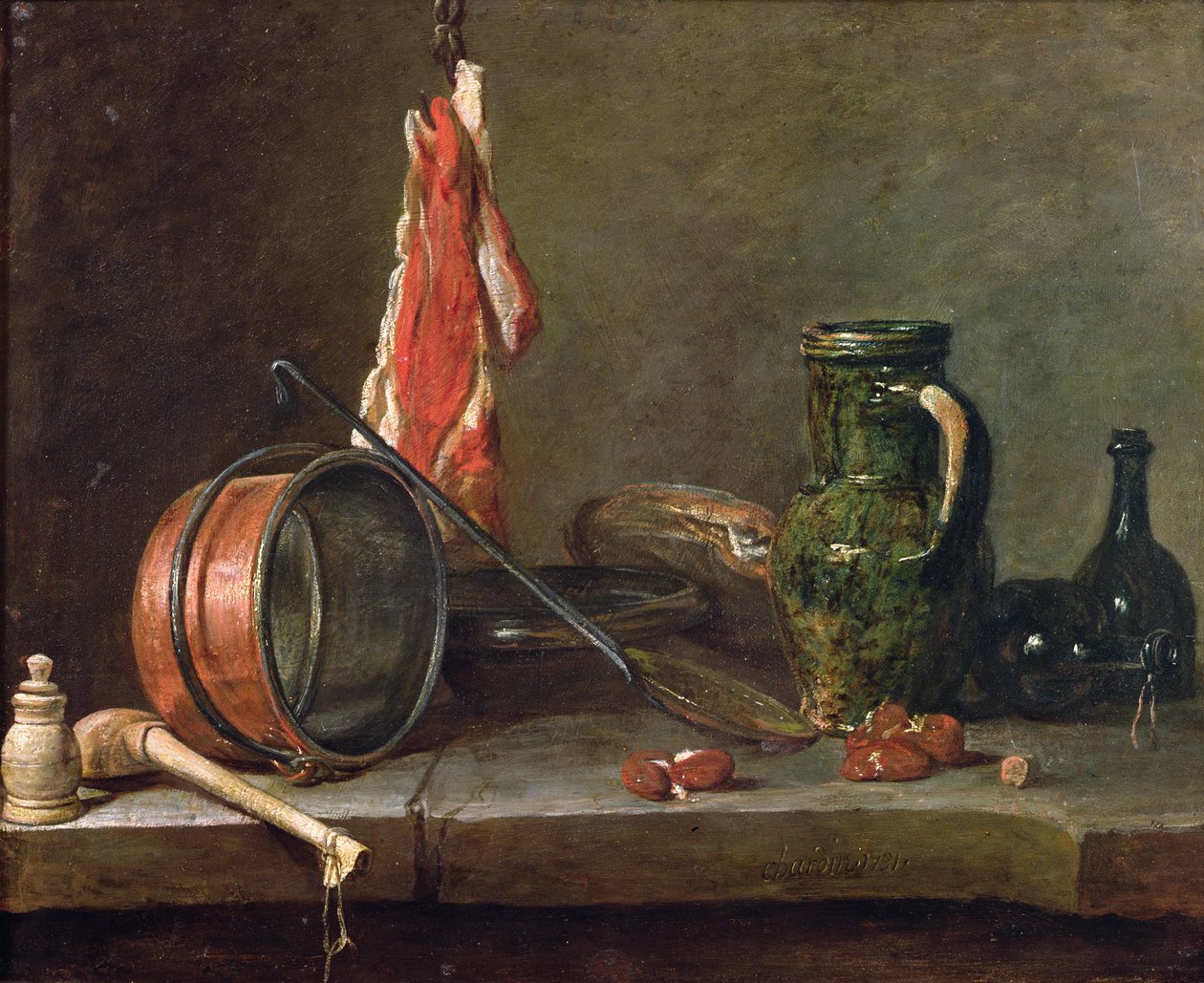 Stilleven: Feestdagmenu, 1731 door Jean Baptiste Simeon Chardin