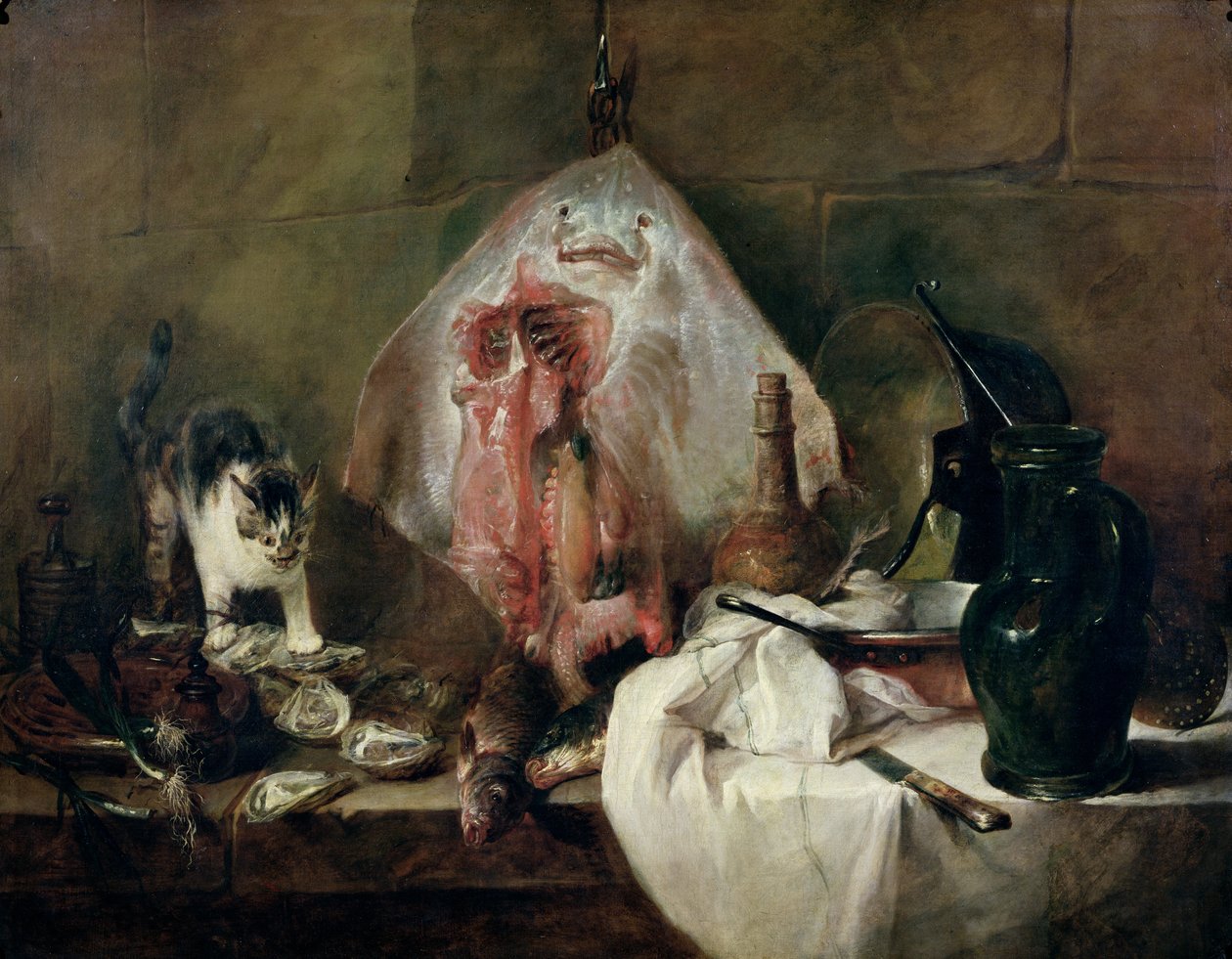 De Rog of, Het Keukeninterieur, 1728 door Jean Baptiste Simeon Chardin