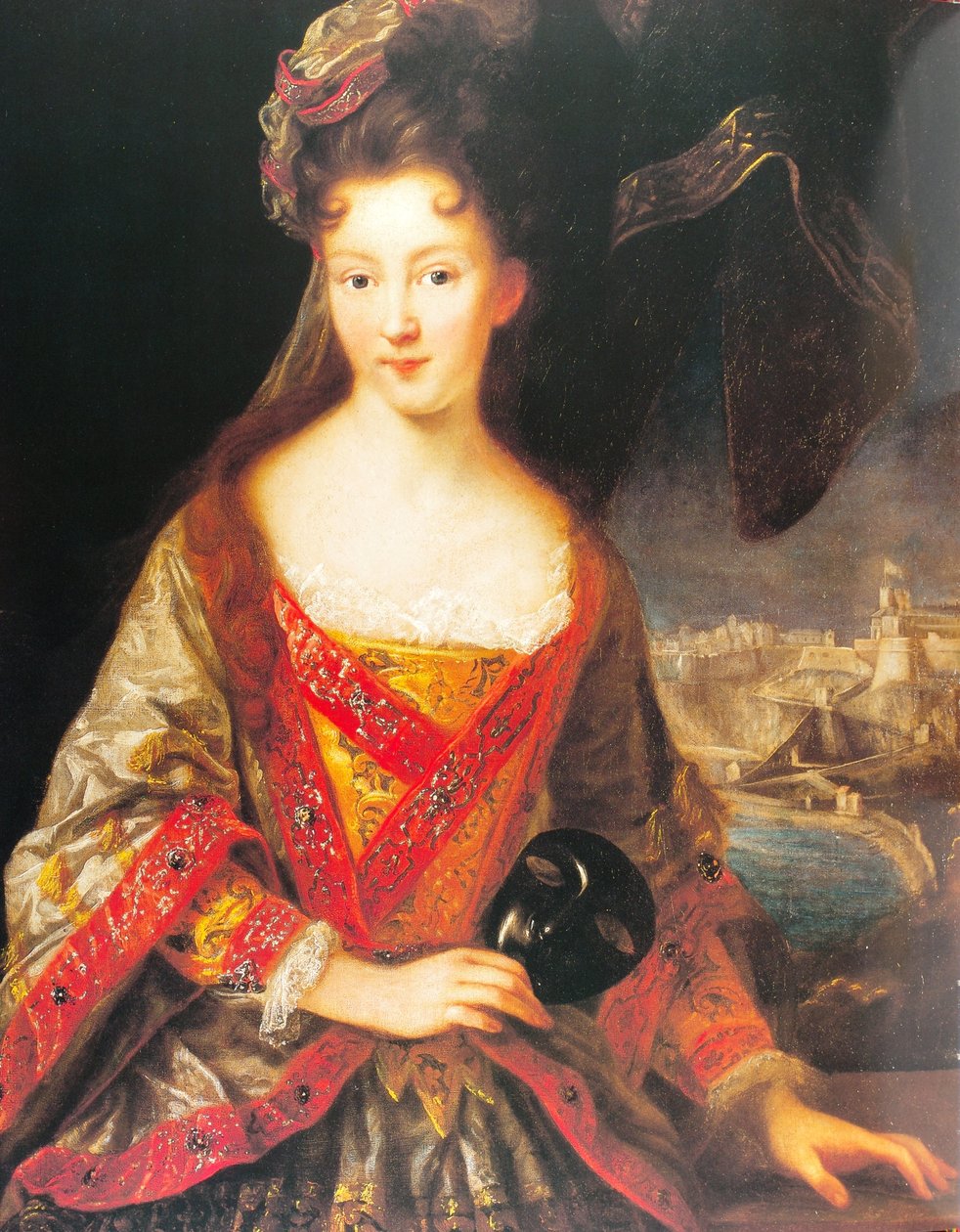 Louise Hippolyte Grimaldi met uitzicht op Monaco door Jean Baptiste van Loo