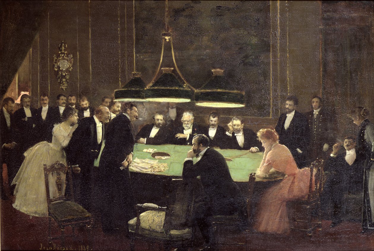 De speelkamer in het casino, 1889 door Jean Beraud