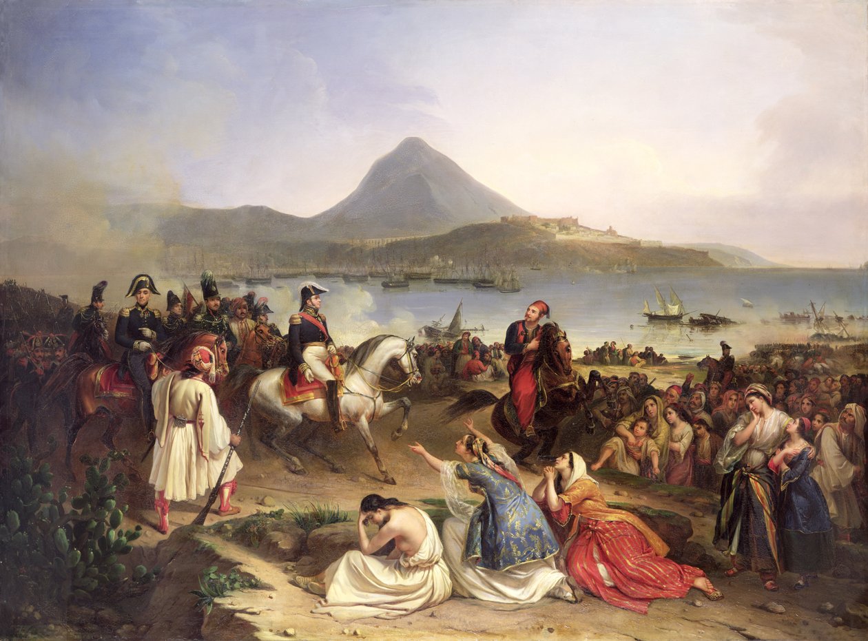 Ontmoeting tussen generaal Nicolas Joseph Maison (1771-1840) en Ibrahim Pasha (1789-1848) in Navarino, september 1828, 1838 door Jean Charles Langlois