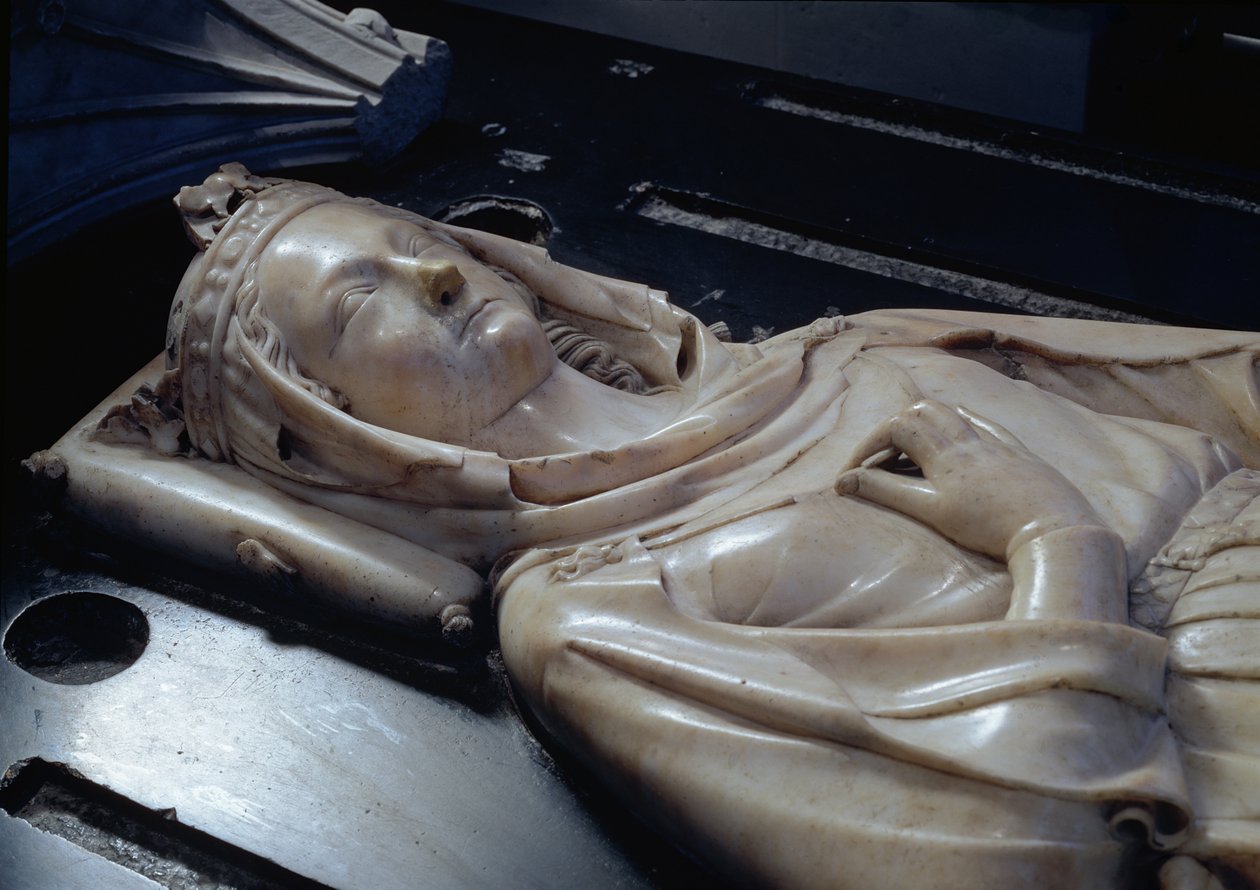 Beeld van Isabel van Aragon (1243-71) door Jean D