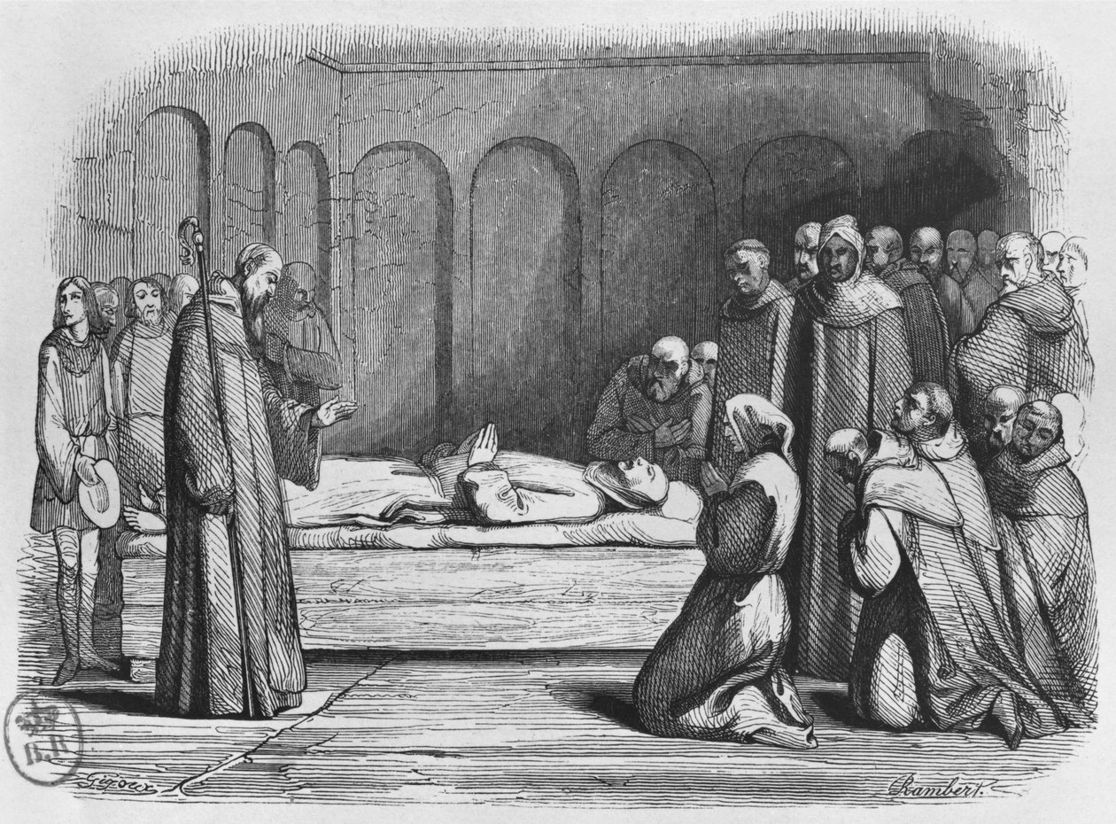 Dood van Abelard, illustratie uit 