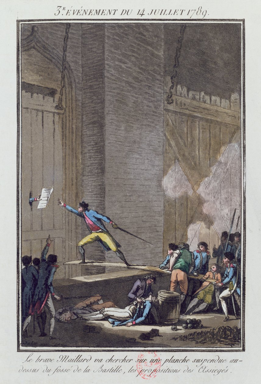 Stanislas-Marie Maillard (1763-94) bij de bestorming van de Bastille op 14 juli 1789 door Jean Francois Janinet