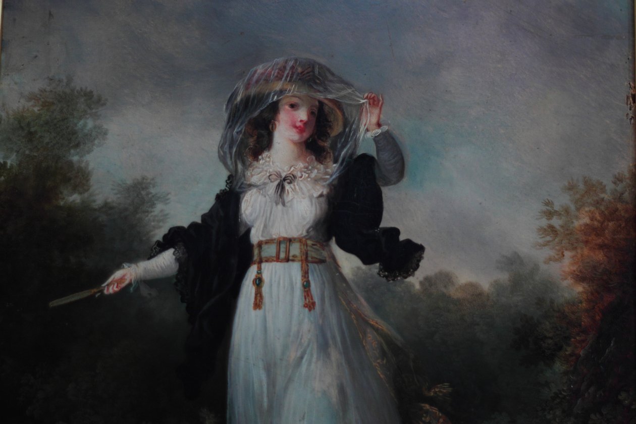 Jonge vrouw in een landschap door Jean Frederic Schall