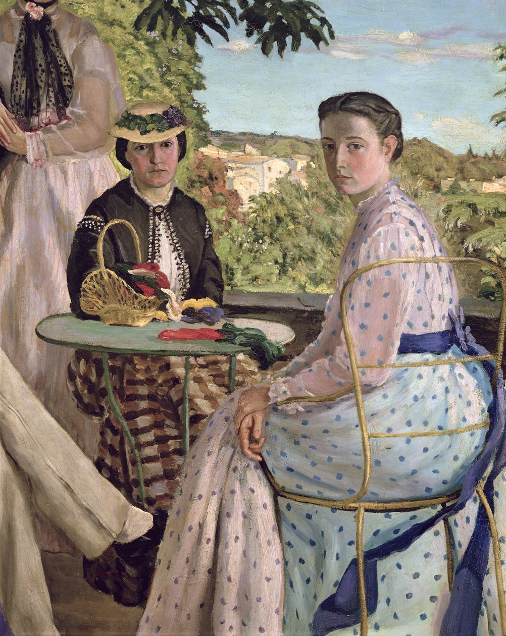 Familie reünie, detail van twee vrouwen, 1867 door Jean Frederic Bazille