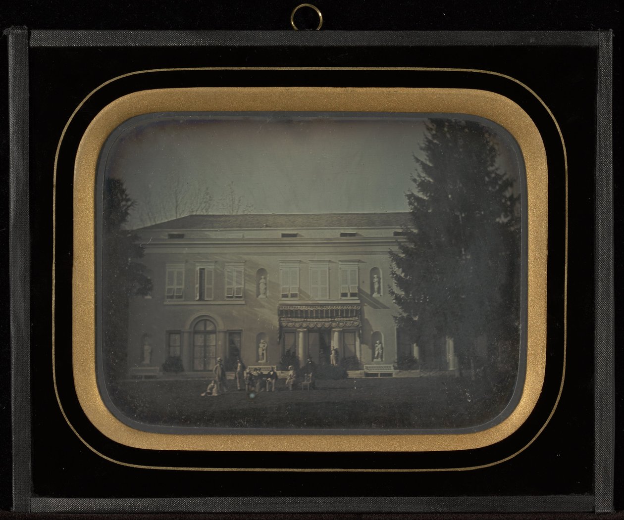 Groepsportret bij het landhuis van Jean-Gabriel Eynard in Beaulieu door Jean Gabriel Eynard