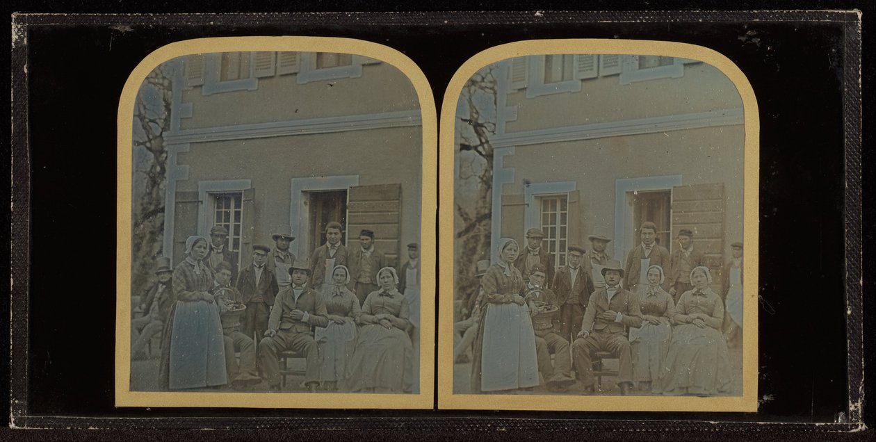 (Groepsportret van twaalf bedienden van Jean-Gabriel Eynard) door Jean Gabriel Eynard