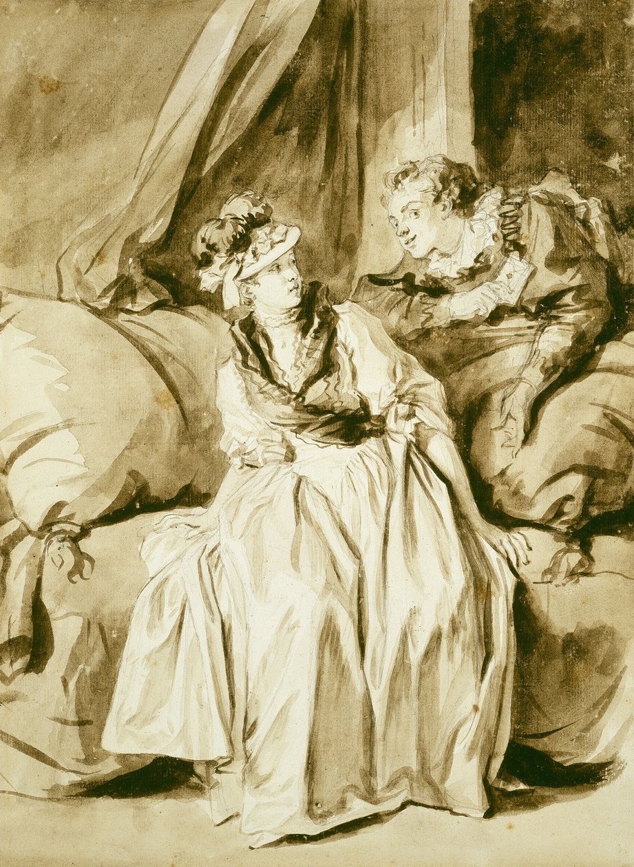 De brief of het Spaanse gesprek door Jean Honore Fragonard