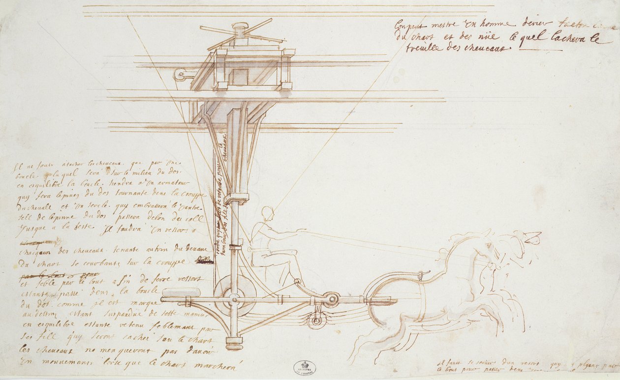 Ontwerp voor de wagen van Phaeton in de opera van Lully door Jean I Berain