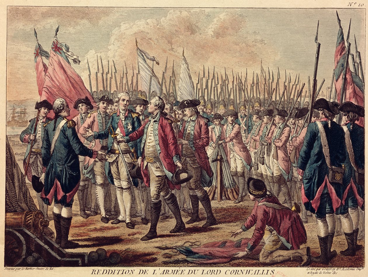 De overgave van Yorktown, 17 oktober 1781 door Jean Jacques Francois Le Barbier