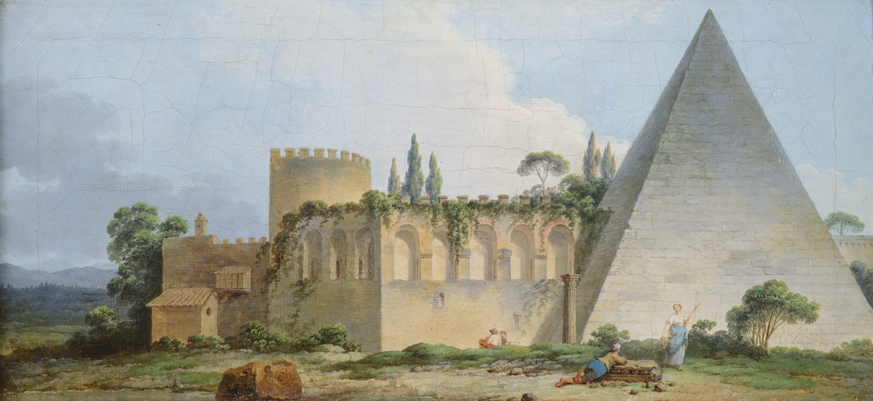 Graf van Gaius Cestius, Rome door Jean Jacques Francois Le Barbier