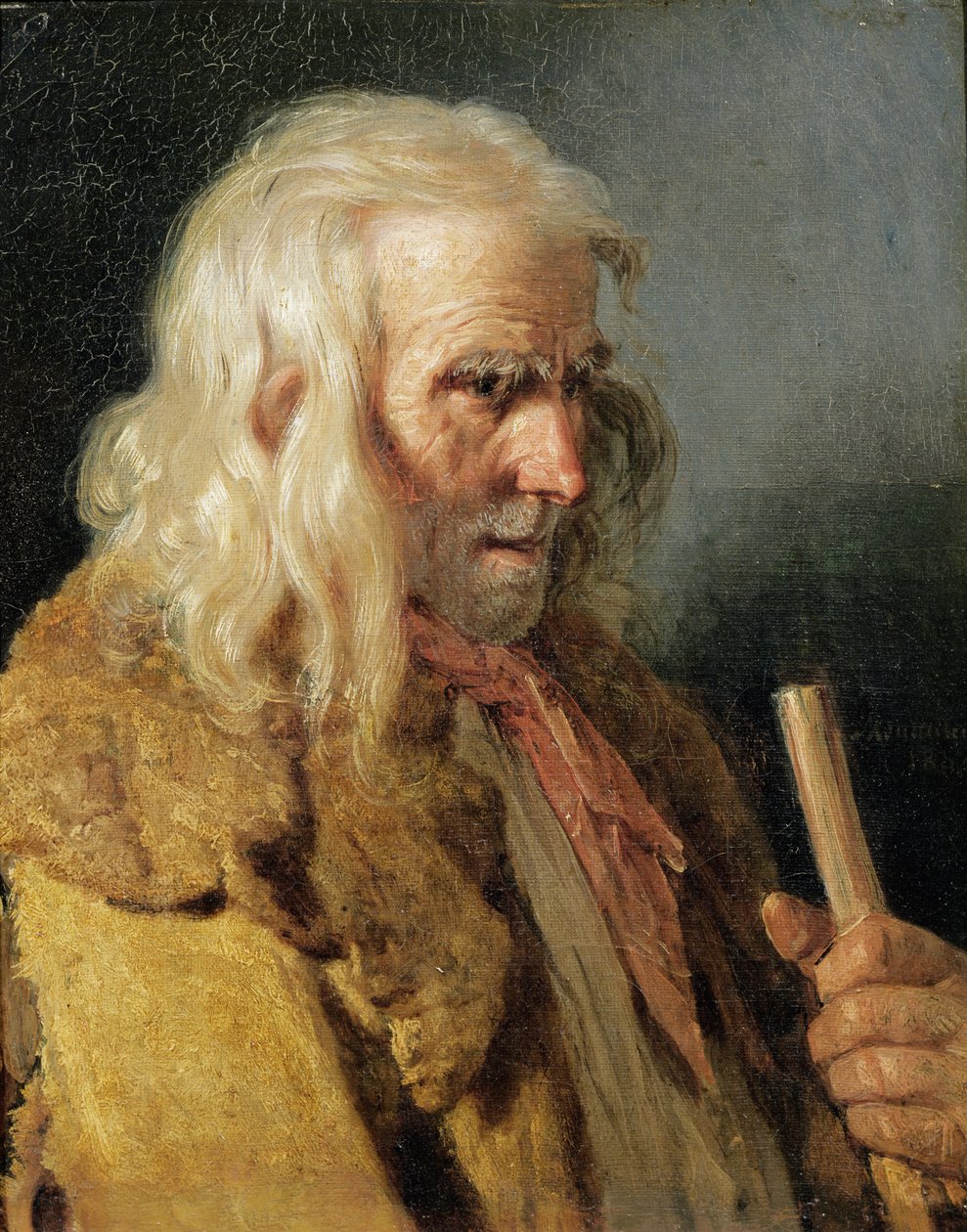 Portret van een Bretonse boer, 1834 door Jean Jacques Francois Monanteuil