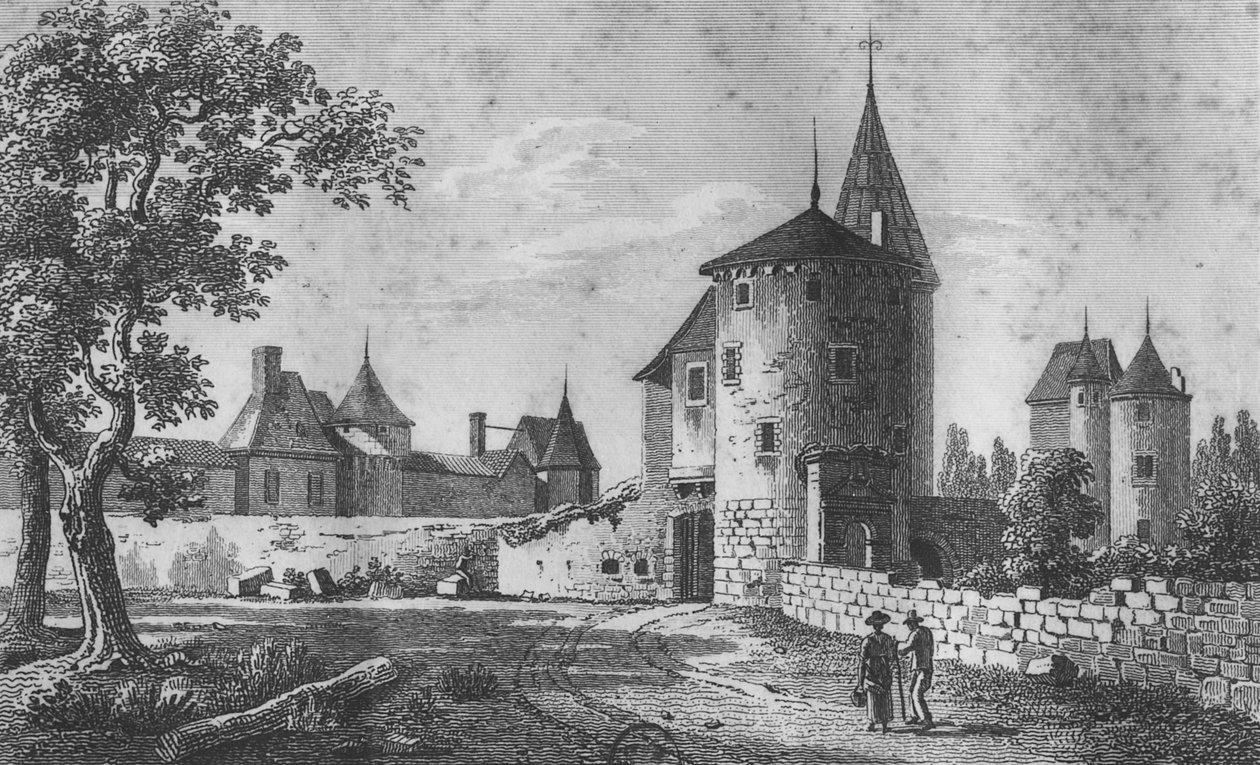 Uitzicht op het Kasteel van Montaigne door Jean Jerome Baugean