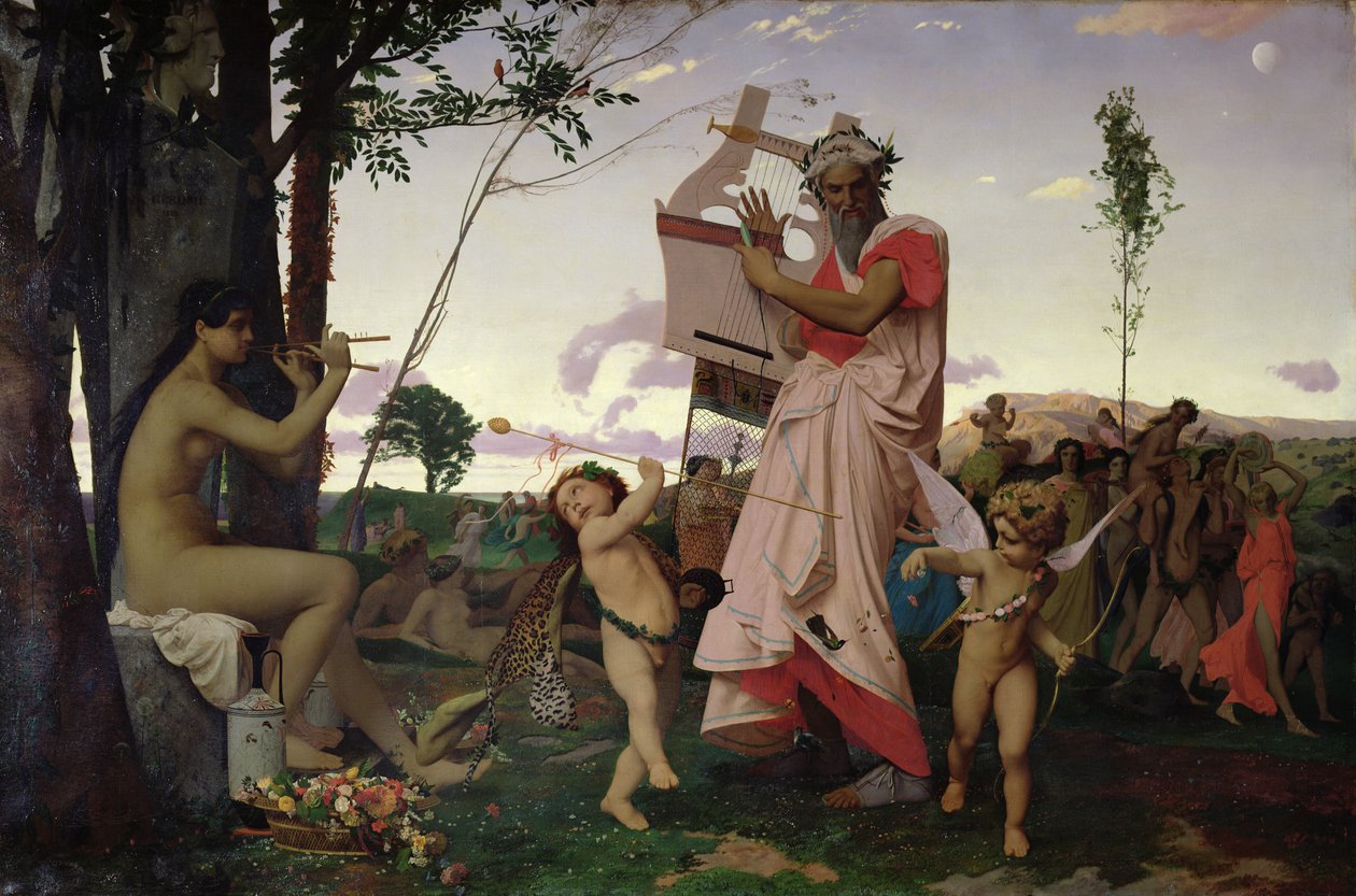 Anacreon, Bacchus en Aphrodite, 1848 door Jean Leon Gerome