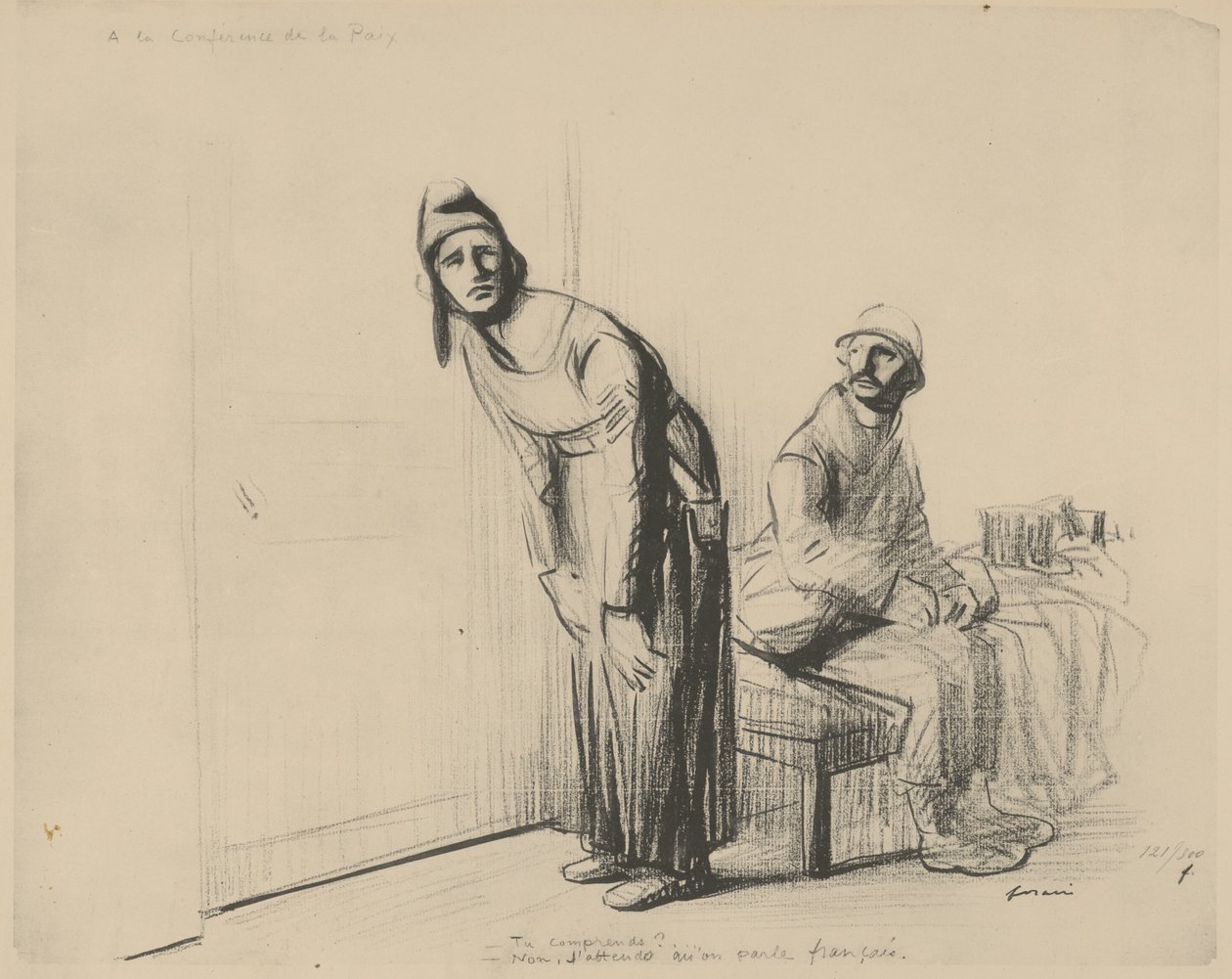 Op de vredesconferentie, 1919 door Jean Louis Forain