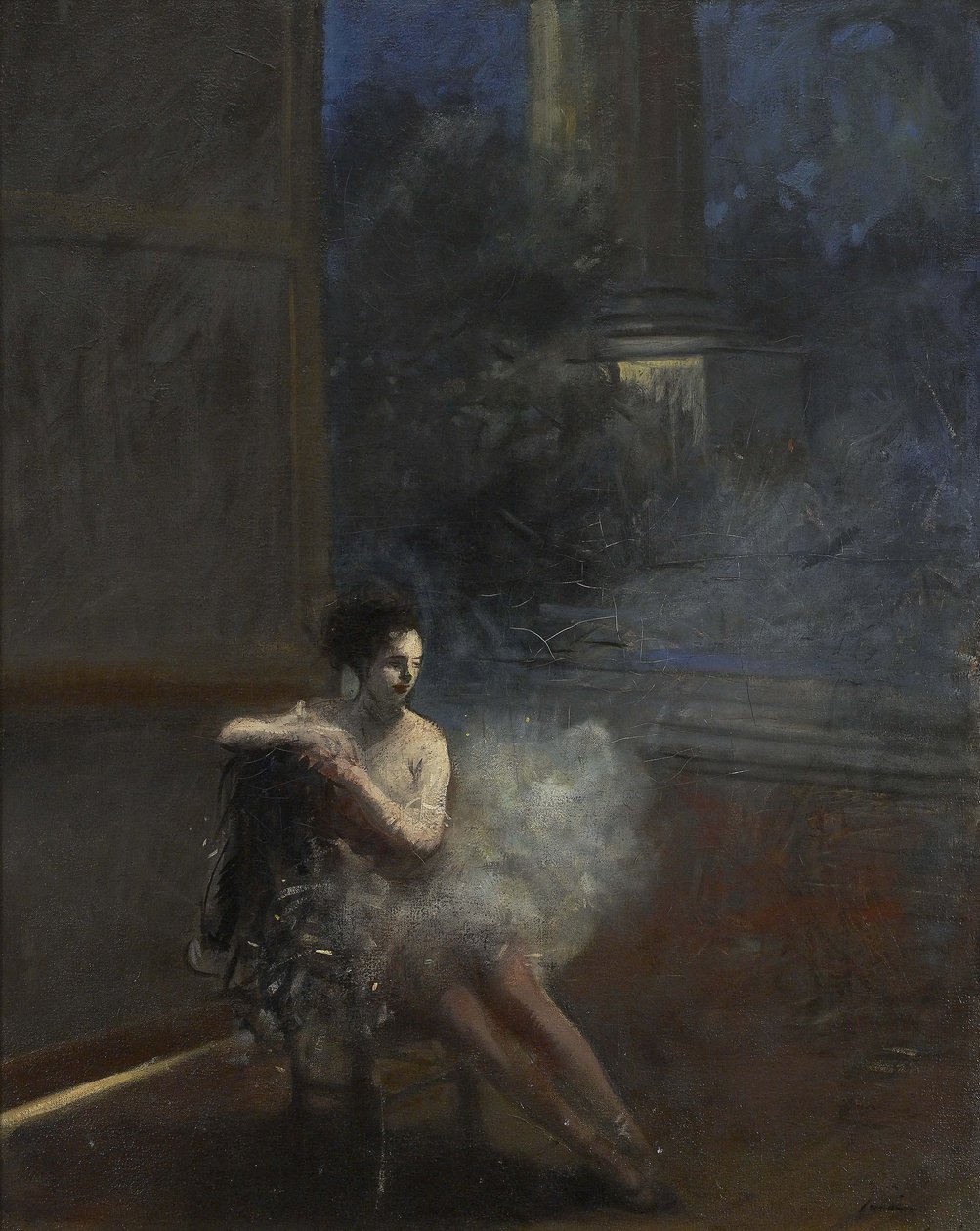 Zittende danseres door Jean Louis Forain