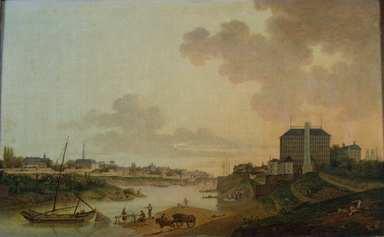 Uitzicht op de Katoenfabriek vanaf de Motte Sanguin in Orléans, 1825 door Jean Louis Rabigot
