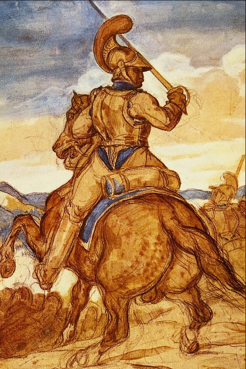 Bereden officier van de karabiniers door Theodore Gericault