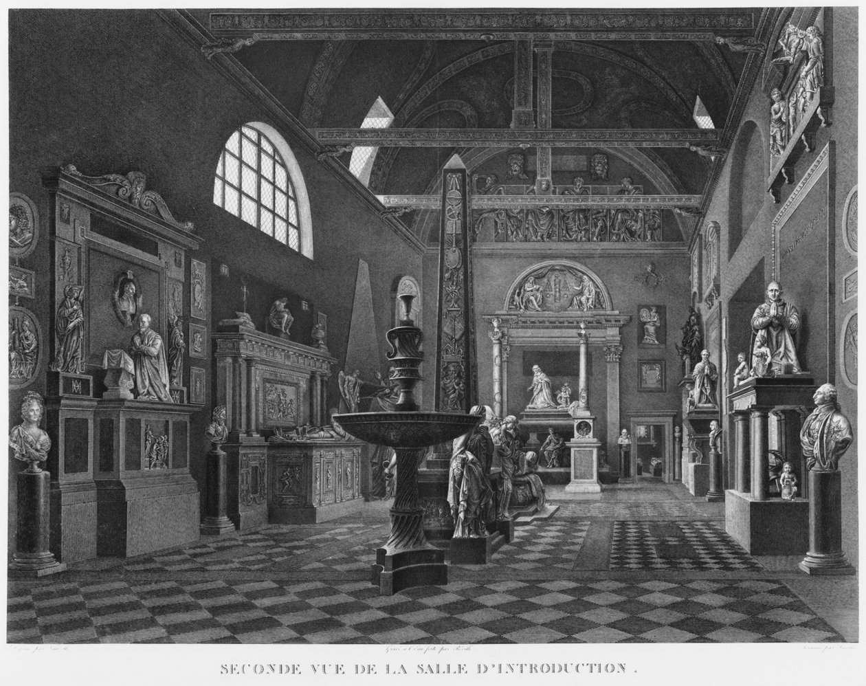 Tweede uitzicht van de inleidende kamer, Musee des Monuments Francais, Parijs, illustratie uit 
