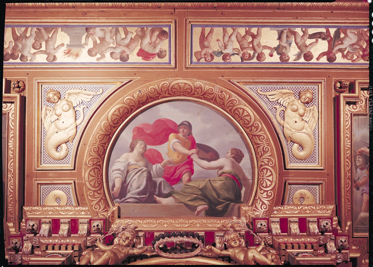Detail van het plafond met een scène uit het verhaal van Perseus door Jean Laurent Mosnier