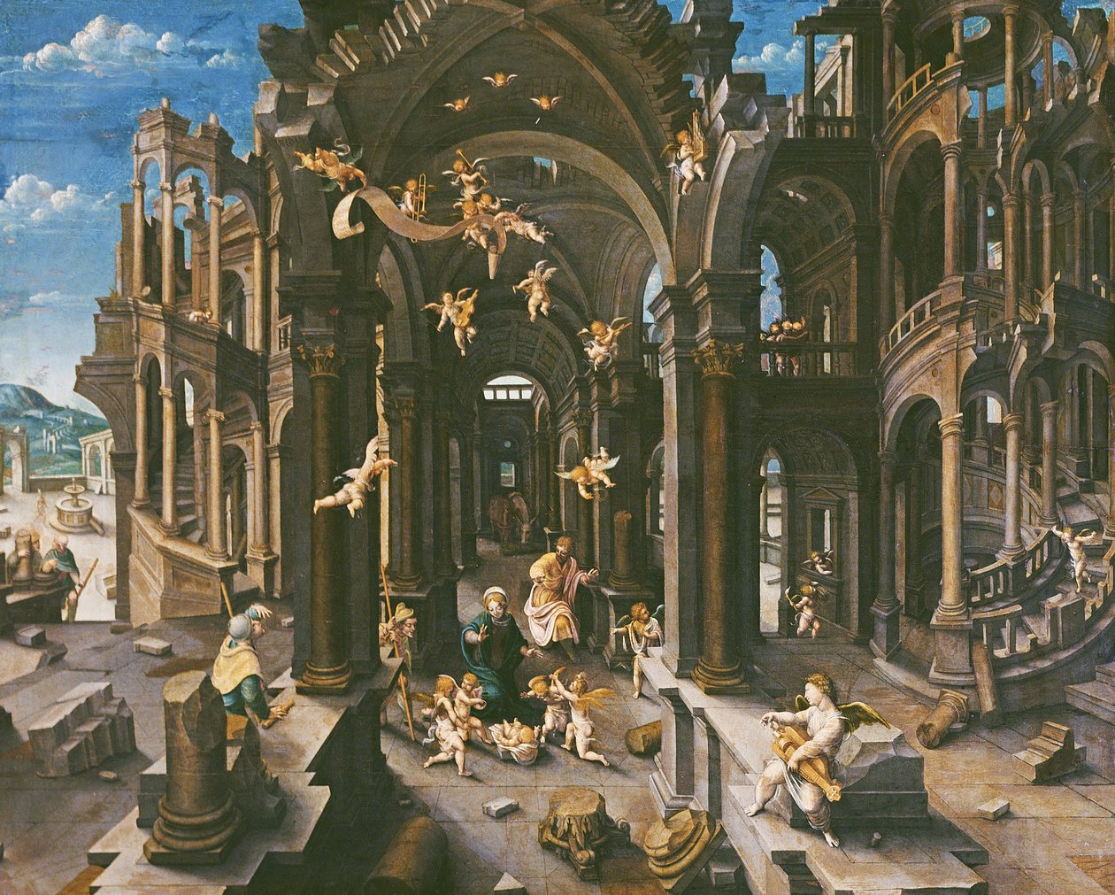 Aanbidding van de Herders door Jean de Gourmont