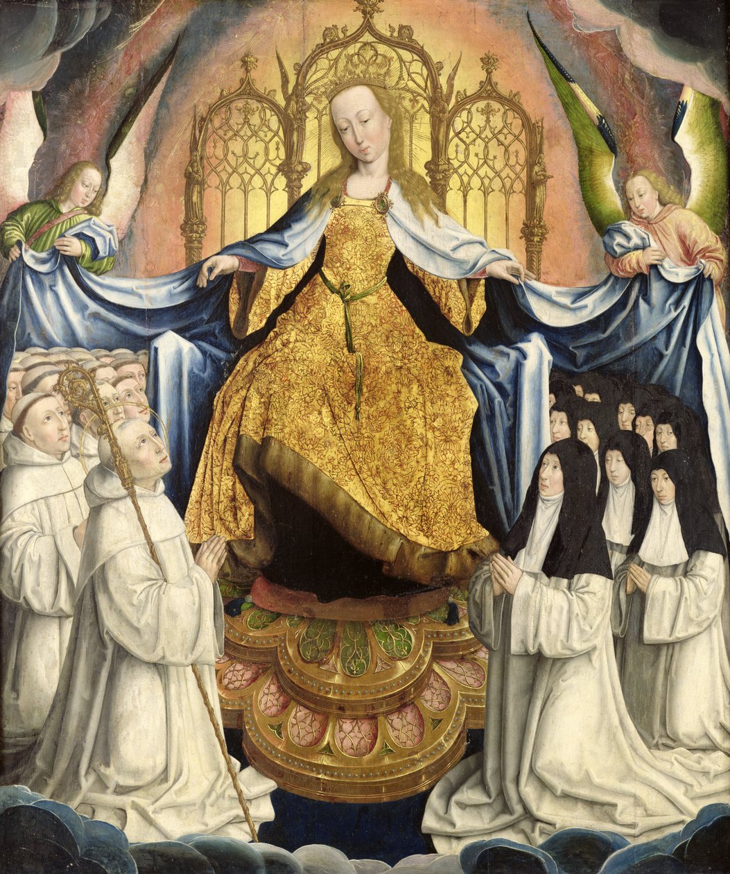 De Maagd die de Orde van Citeaux beschermt door Jean the Elder Bellegambe