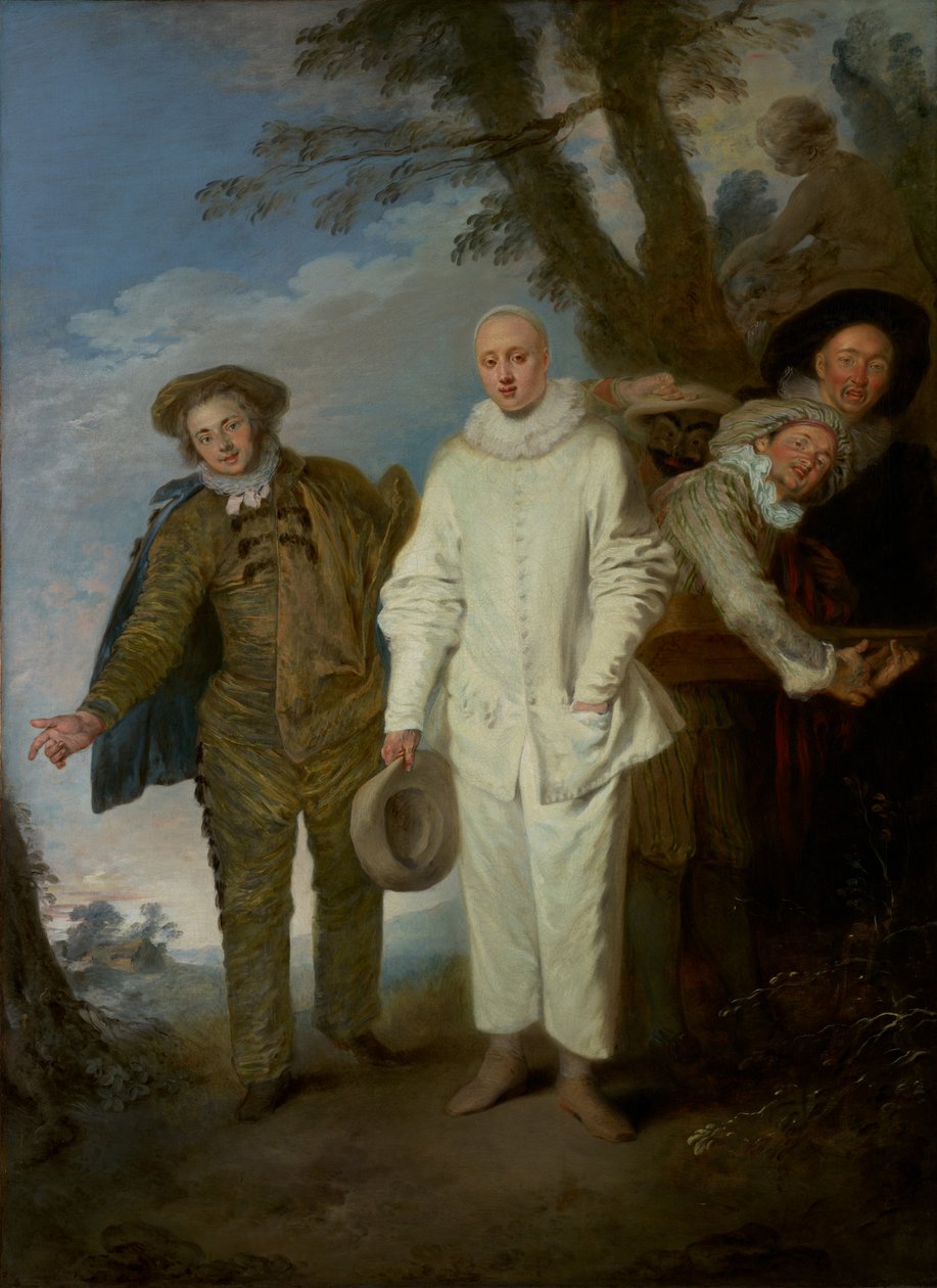 De Italiaanse komedianten door Jean-Antoine Watteau