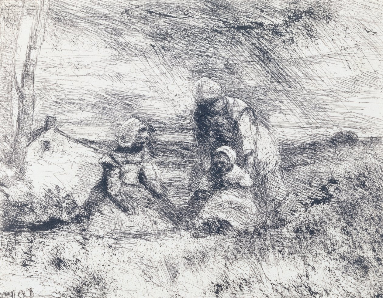 La Petite Soeur door Jean Baptiste Camille Corot