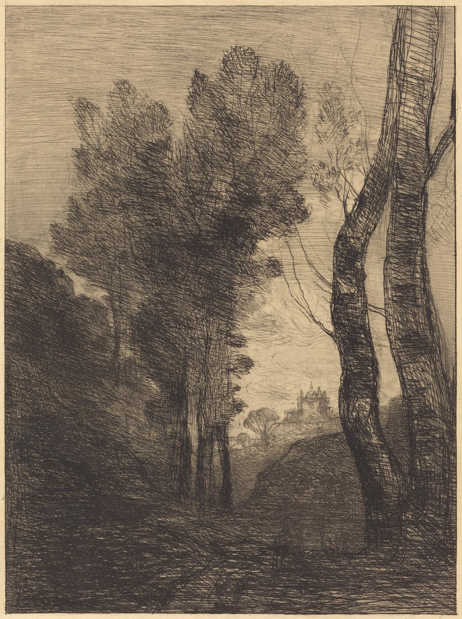 De omgeving van Rome (De omgeving van Rome) door Jean-Baptiste-Camille Corot